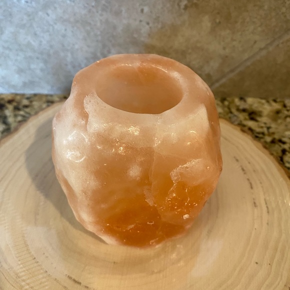 Himalayan Rock Salt Natural Stone Candle TeaLite Votive Holder Pink Rock Crystal - Picture 4 of 16